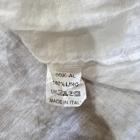 Made in Italy linen white Open Long Cardigan Pocket Lagenlook Beach relaxed SZ M - Picture 14 of 15